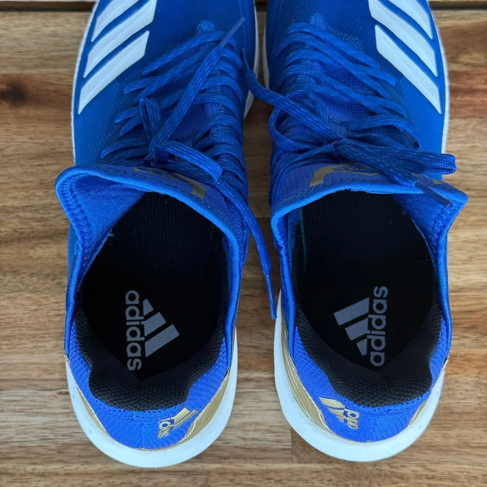 Adidas Adizero Afterburner 4 Baseball Cleats Royal Blue Gold CG5149 Mens 12.5
